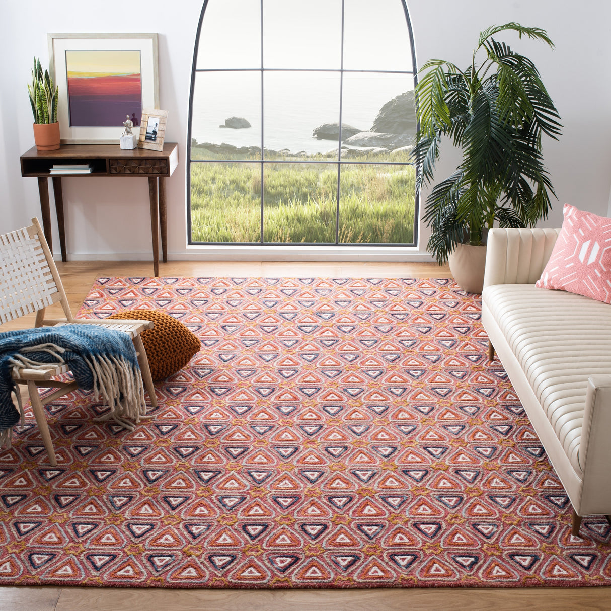 Safavieh Trace Trc514Q Red/Navy Rugs.