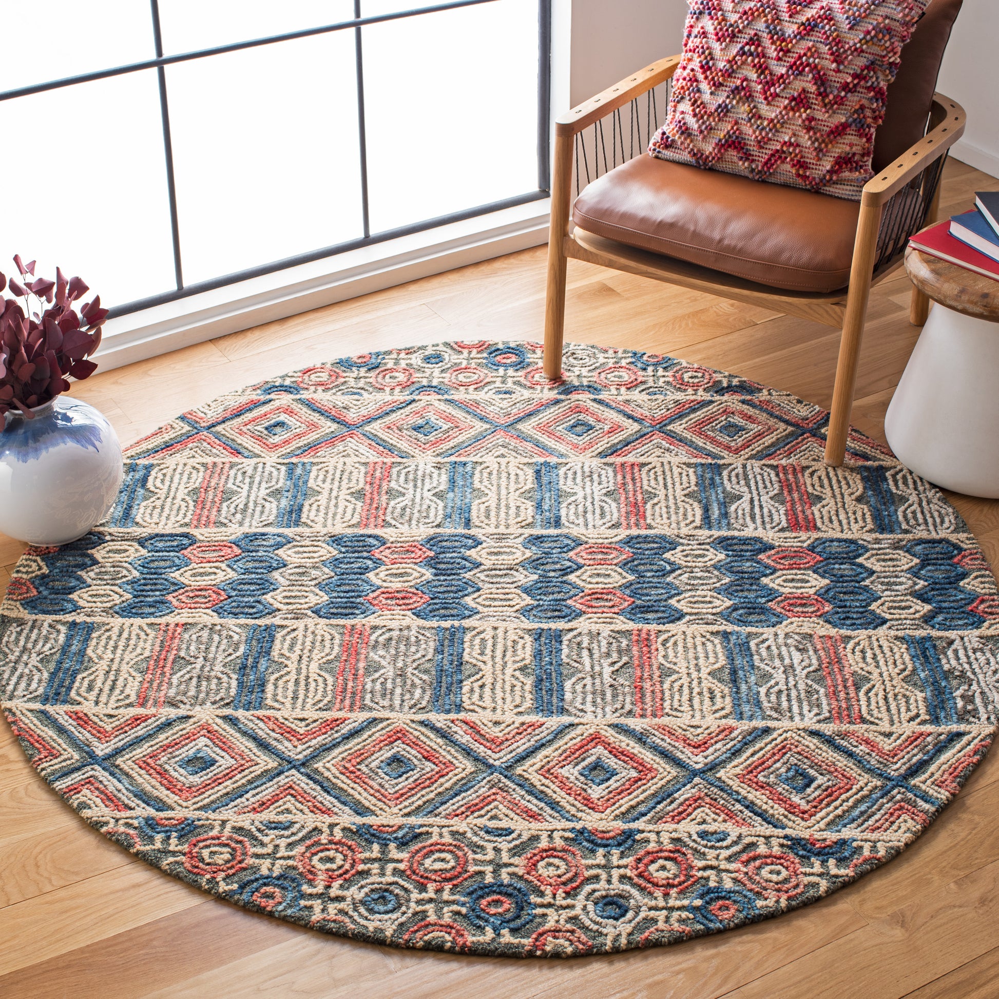 Safavieh Trace Trc516F Grey/Navy Area Rug