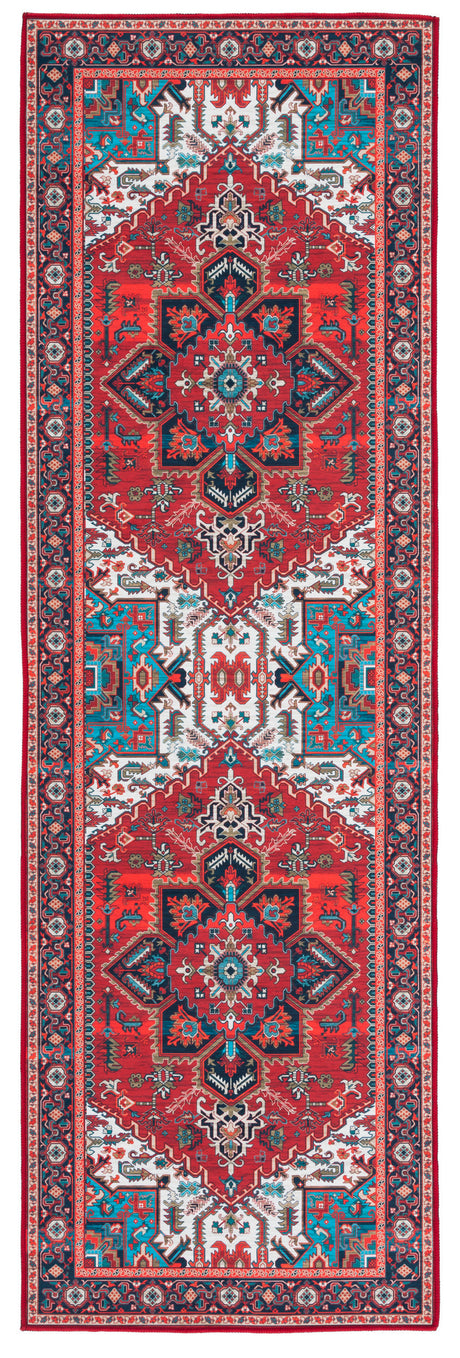 Safavieh Machine Washable Tucson Tsn101Q Red/Blue Rug.