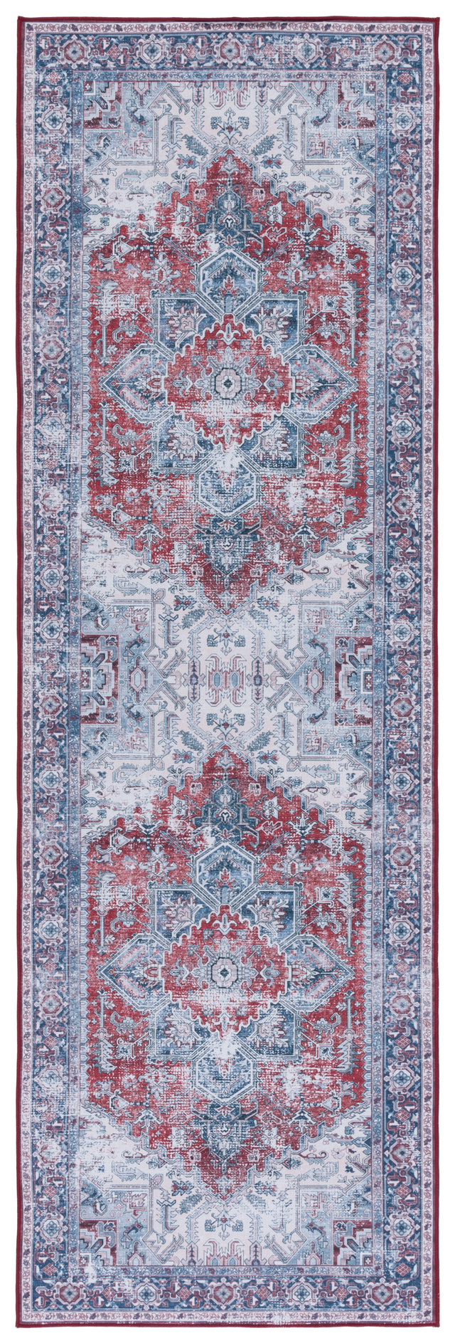 Safavieh Machine Washable Tucson Tsn101S Red/Navy Rug.