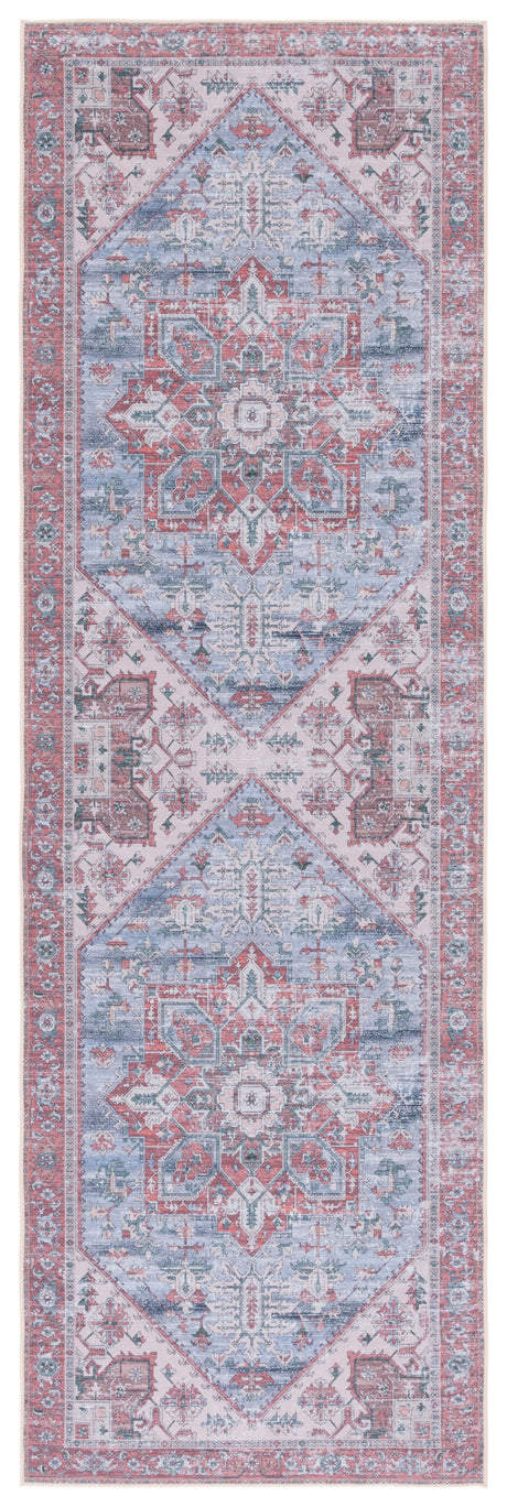 Safavieh Machine Washable Tucson Tsn102G Grey Blue/Rust Rug.