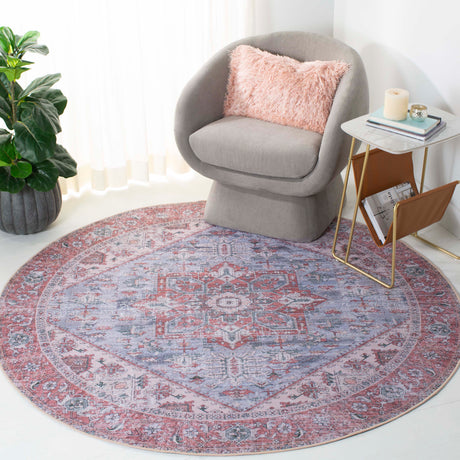 Safavieh Machine Washable Tucson Tsn102G Grey Blue/Rust Rug.