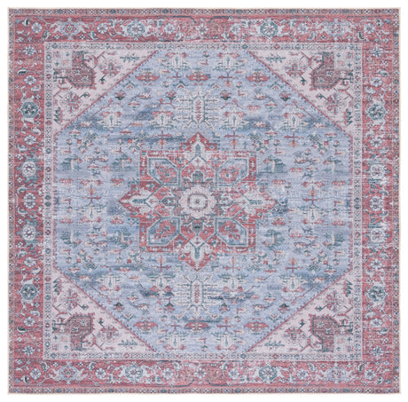 Safavieh Machine Washable Tucson Tsn102G Grey Blue/Rust Rug.