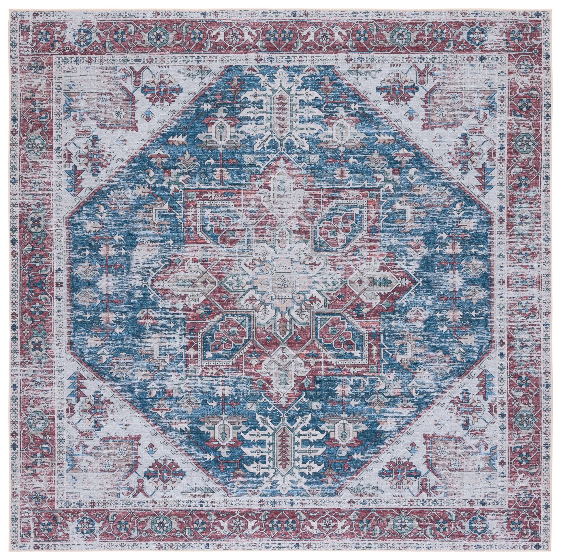 Safavieh Tucson Tsn102N Navy/Red Area Rug