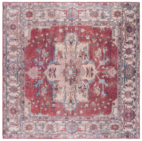 Safavieh Machine Washable Tucson Tsn106Q Red/Beige Rug.