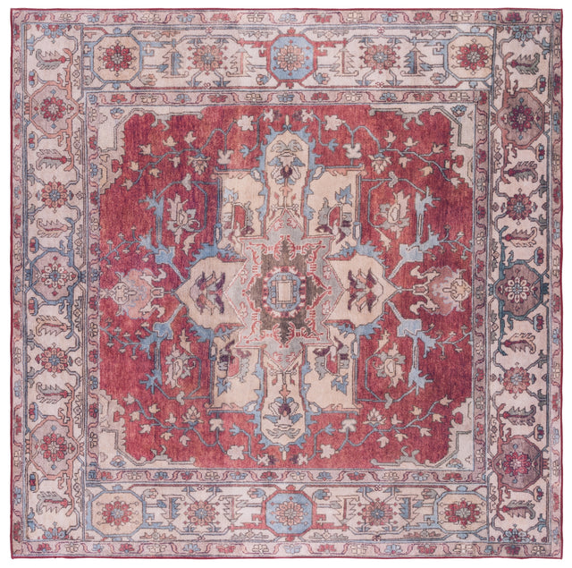 Safavieh Machine Washable Tucson Tsn106Q Red/Beige Rug.