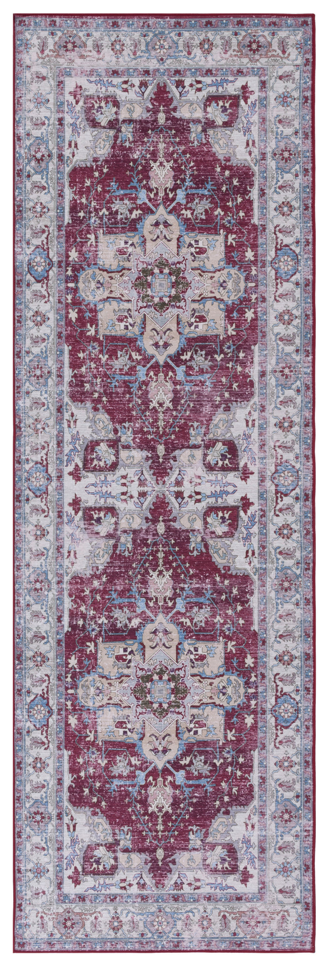 Safavieh Machine Washable Tucson Tsn106S Burgundy/Beige Rug.