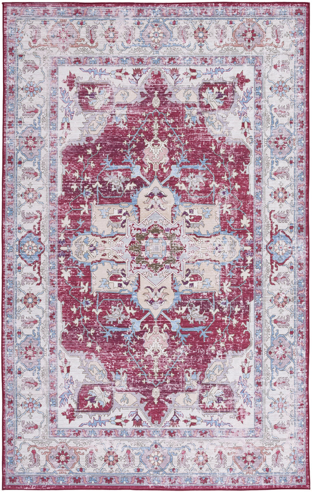 Safavieh Machine Washable Tucson Tsn106S Burgundy/Beige Rug.