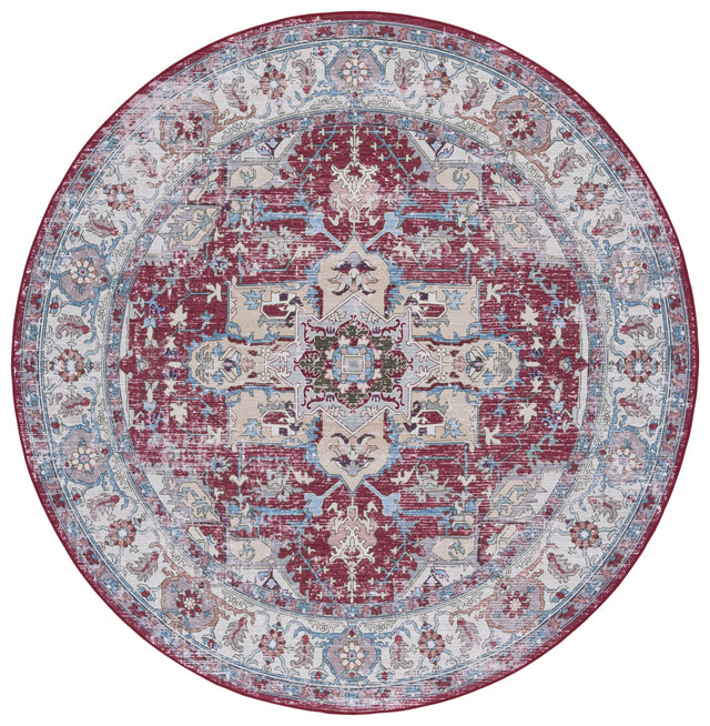 Safavieh Machine Washable Tucson Tsn106S Burgundy/Beige Rug.