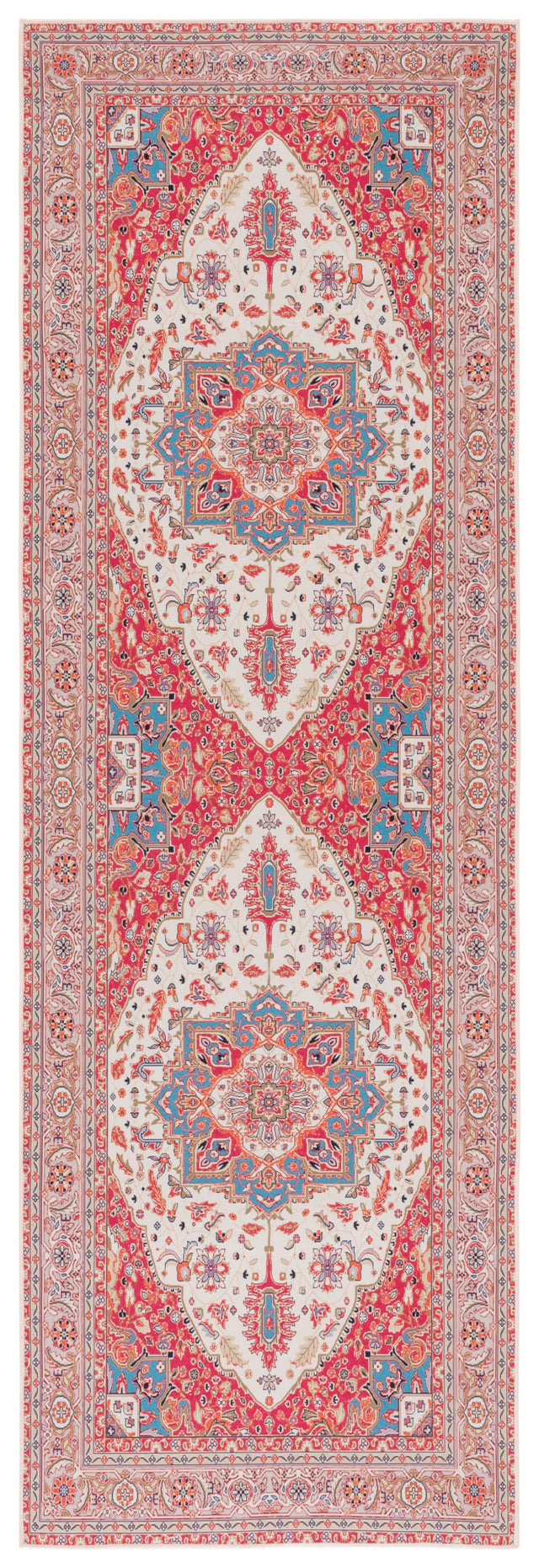 Safavieh Machine Washable Tucson Tsn107Q Red/Beige Rug.