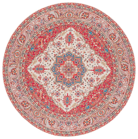 Safavieh Machine Washable Tucson Tsn107Q Red/Beige Rug.