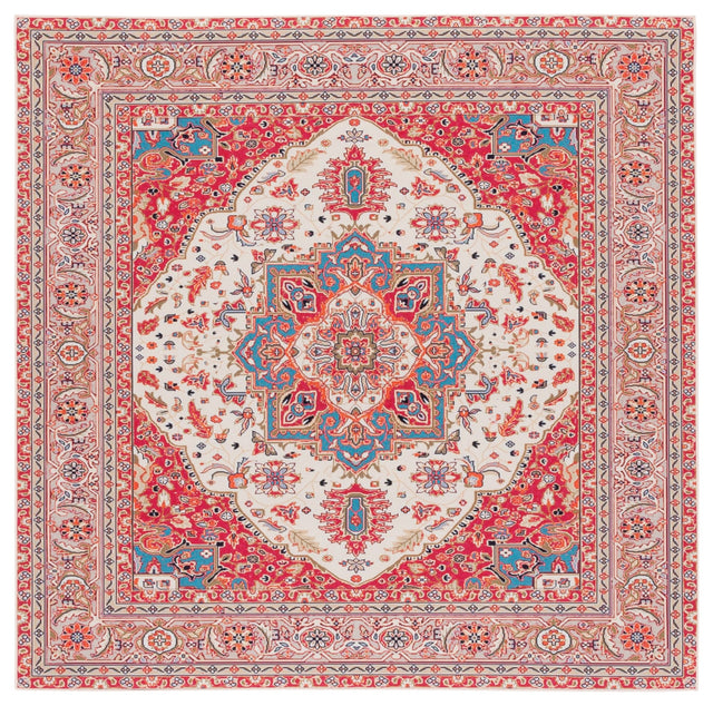 Safavieh Machine Washable Tucson Tsn107Q Red/Beige Rug.