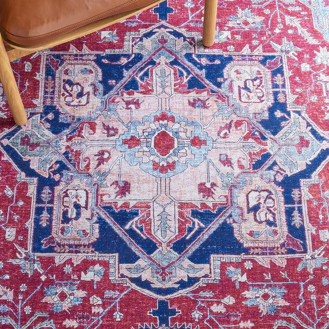 Safavieh Machine Washable Tucson Tsn108Q Red/Navy Rug.