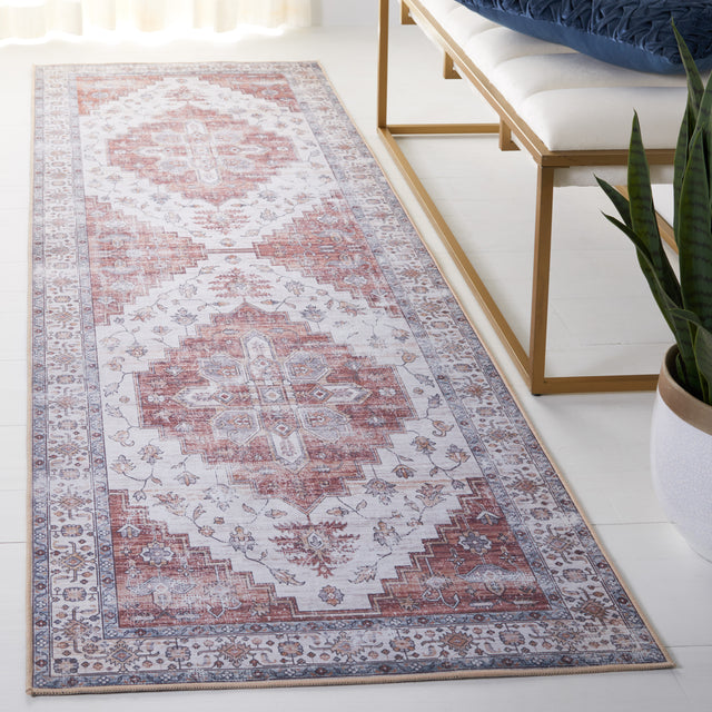 Safavieh Machine Washable Tucson Tsn109A Ivory/Rust Rug.