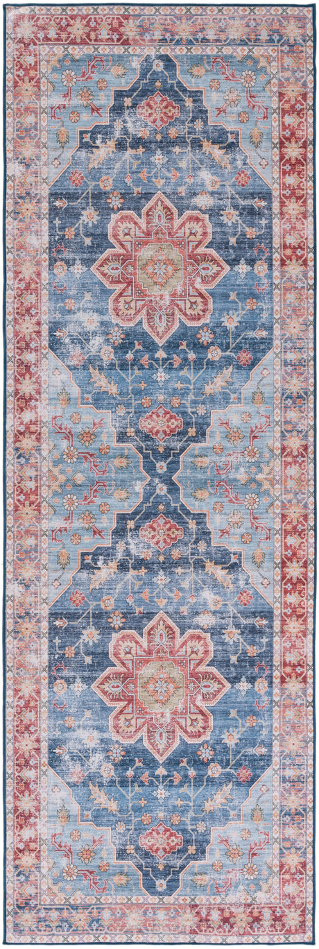 Safavieh Machine Washable Tucson Tsn110M Blue/Rust Rug.