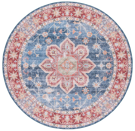 Safavieh Machine Washable Tucson Tsn110M Blue/Rust Rug.