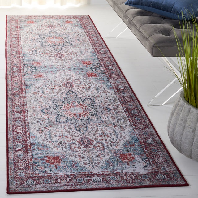 Safavieh Machine Washable Tucson Tsn113A Ivory/Red Rug.