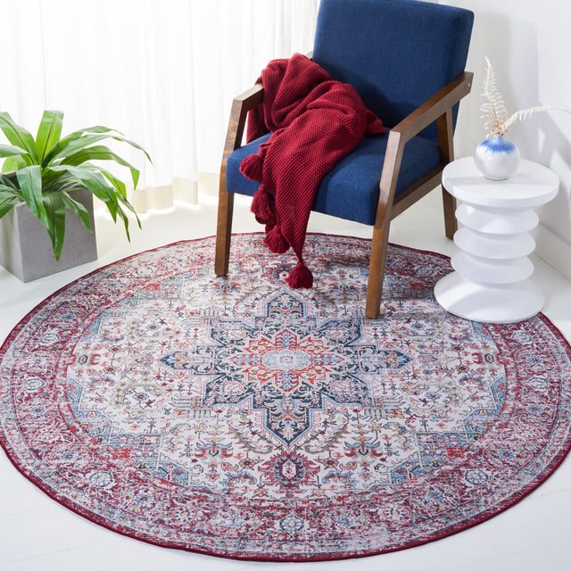 Safavieh Machine Washable Tucson Tsn113A Ivory/Red Rug.