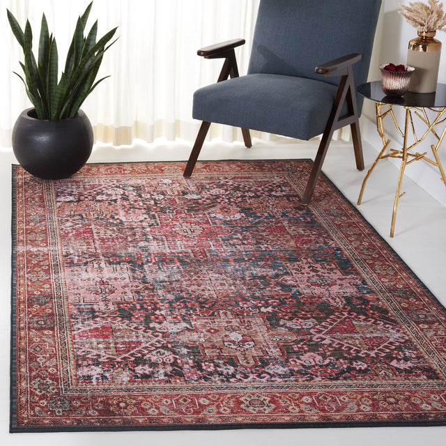 Safavieh Machine Washable Tucson Tsn114P Rust/Green Rug.