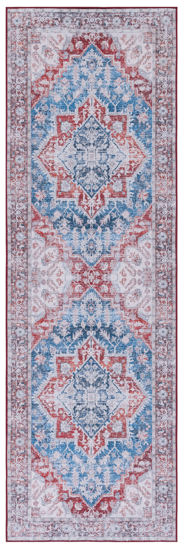 Safavieh Machine Washable Tucson Tsn115M Blue/Red Rug.