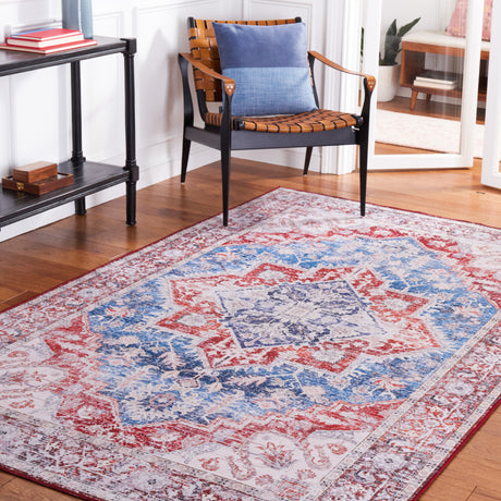 Safavieh Machine Washable Tucson Tsn115M Blue/Red Rug.