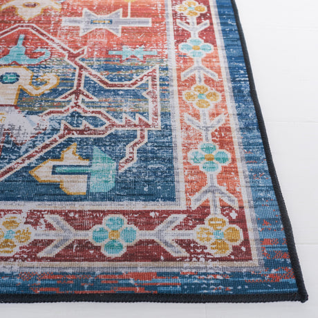 Safavieh Machine Washable Tucson Tsn116M Blue/Rust Rug.