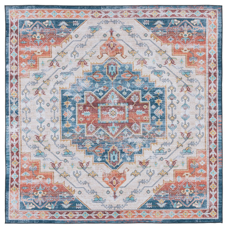 Safavieh Machine Washable Tucson Tsn116M Blue/Rust Rug.