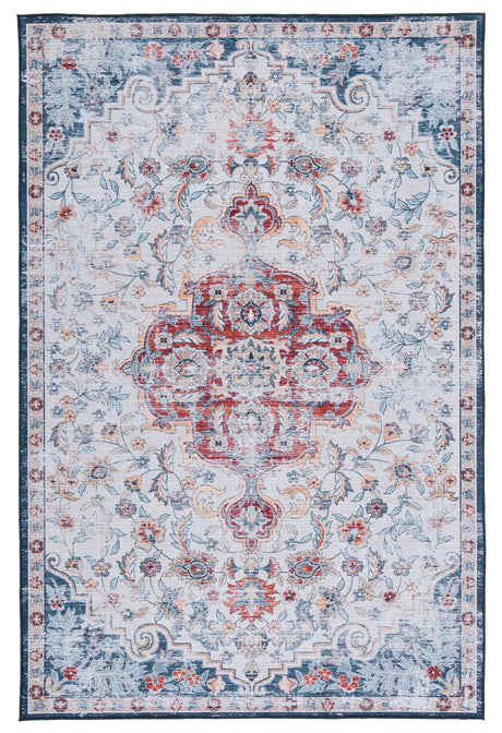 Safavieh Machine Washable Tucson Tsn117F Grey/Rust Rug.