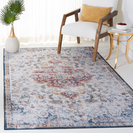 Safavieh Machine Washable Tucson Tsn117F Grey/Rust Rug.