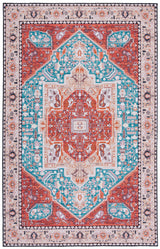 Safavieh Machine Washable Tucson Tsn120J Aqua/Rust Rug.
