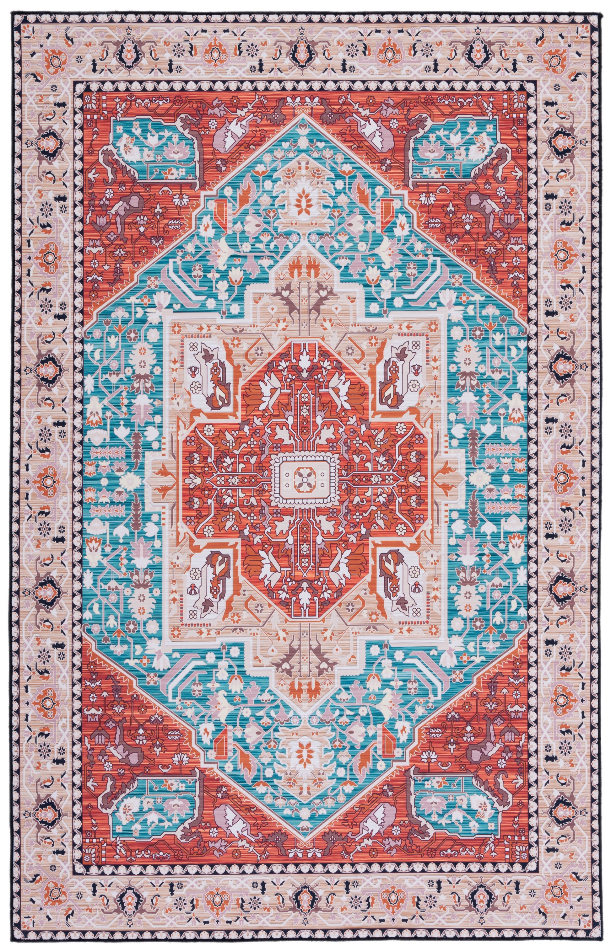 Safavieh Tucson Tsn120J Aqua/Rust Area Rug