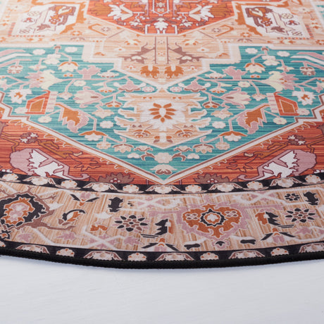 Safavieh Machine Washable Tucson Tsn120J Aqua/Rust Rug.