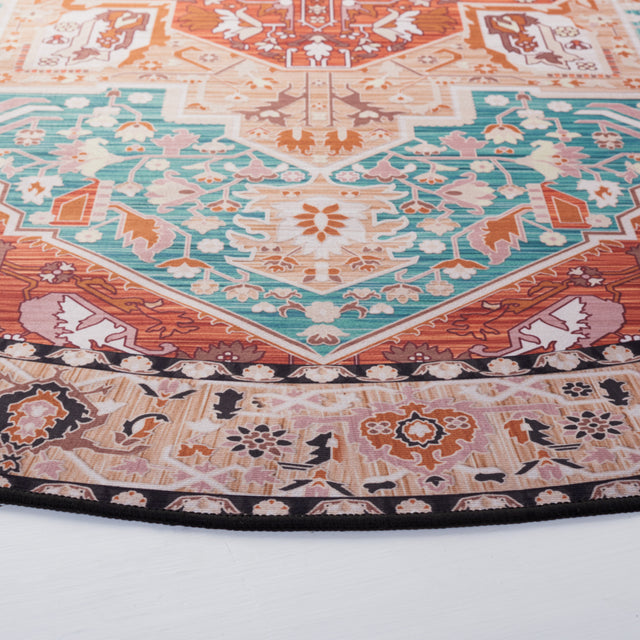 Safavieh Machine Washable Tucson Tsn120J Aqua/Rust Rug.