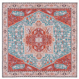 Safavieh Machine Washable Tucson Tsn120J Aqua/Rust Rug.