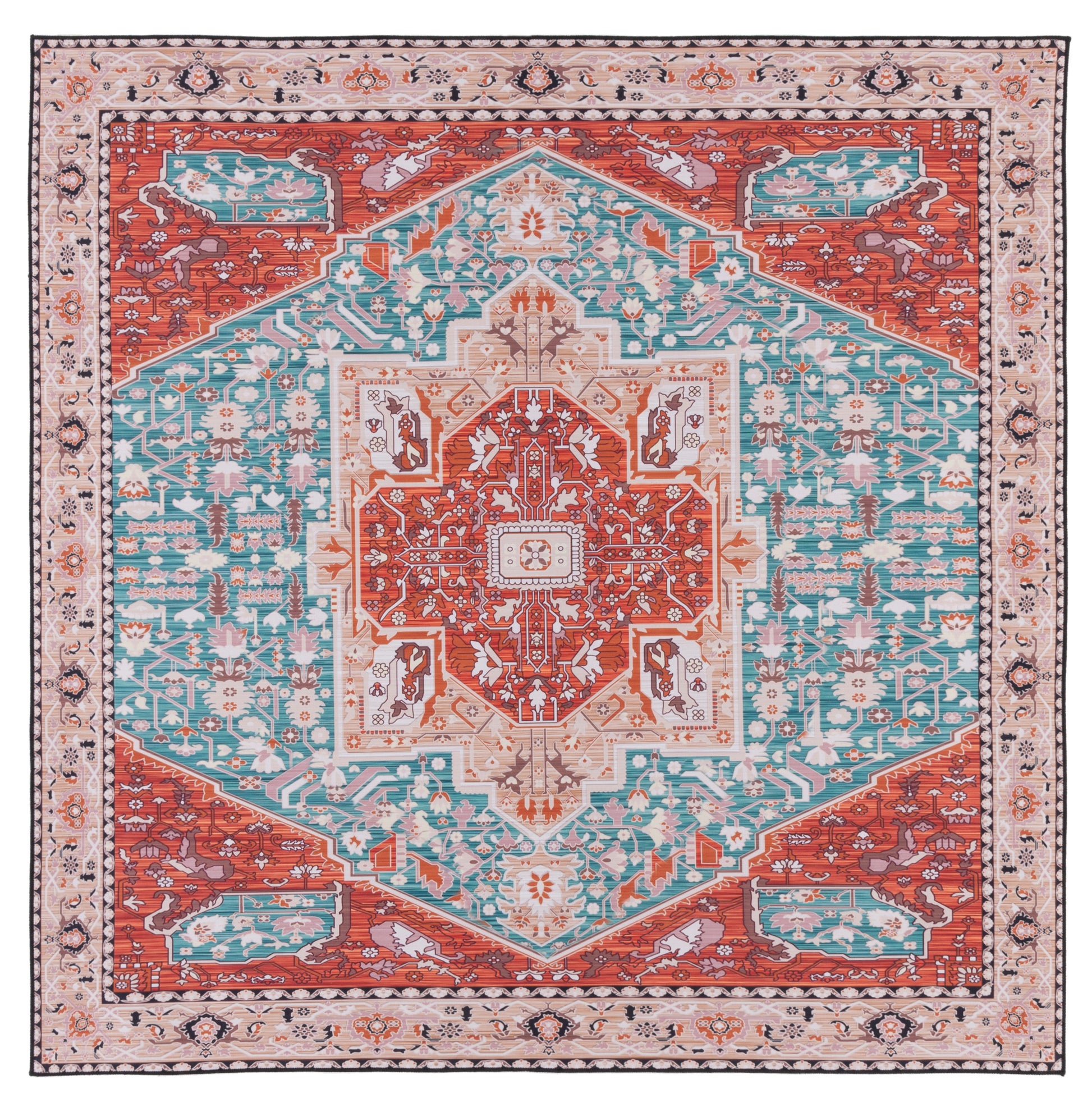 Safavieh Tucson Tsn120J Aqua/Rust Area Rug