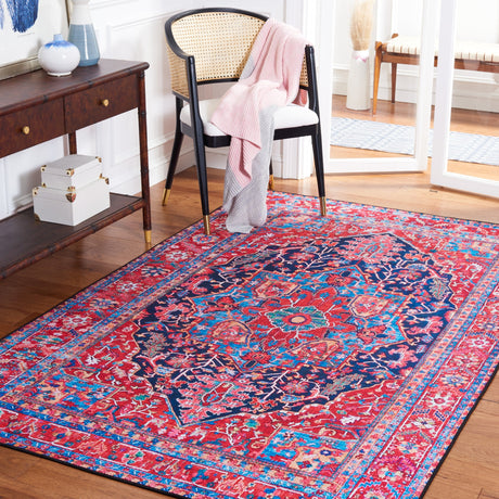 Safavieh Machine Washable Tucson Tsn121N Navy/Red Rug.