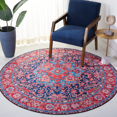 Safavieh Machine Washable Tucson Tsn121N Navy/Red Rug.