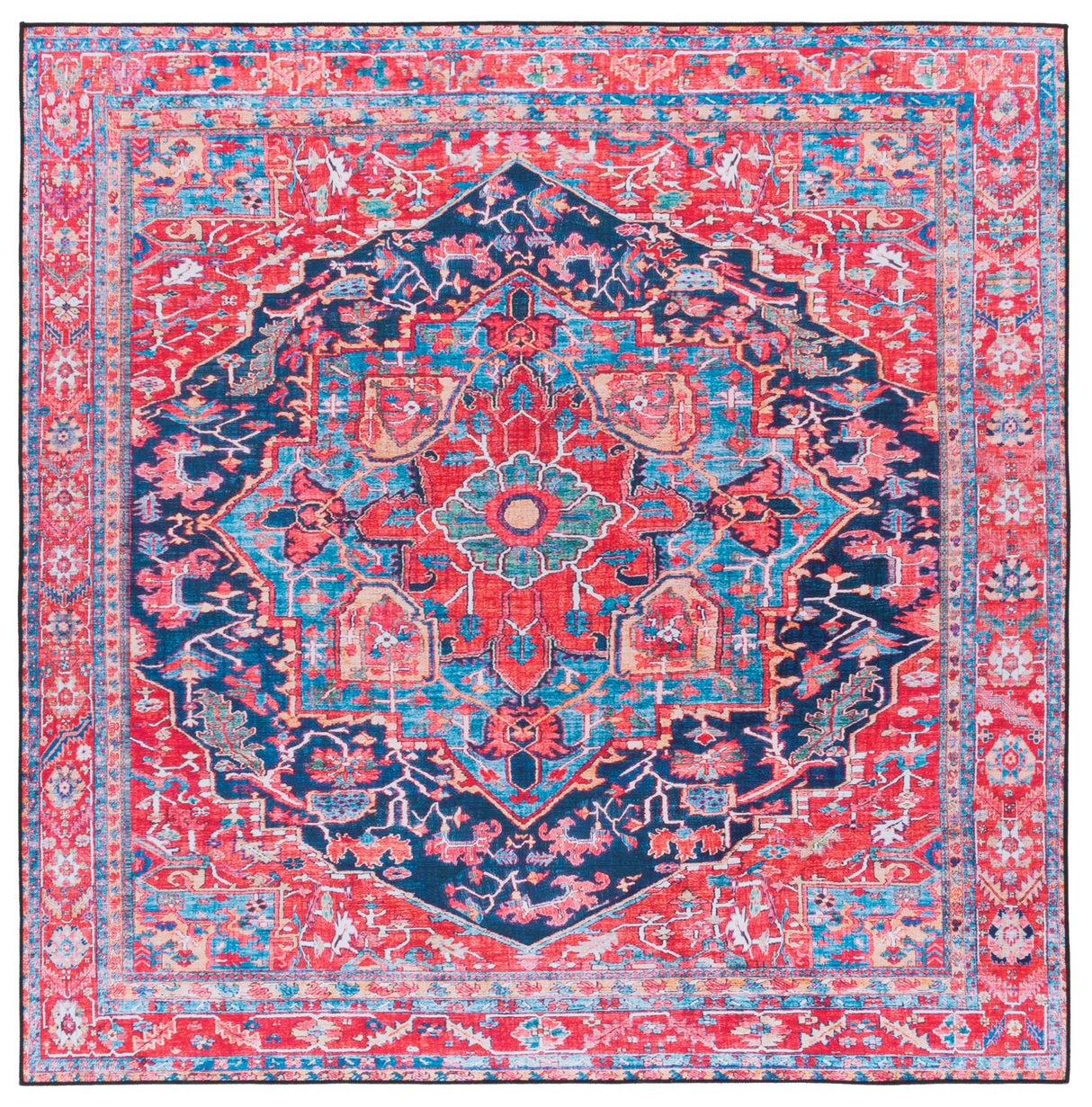 Safavieh Machine Washable Tucson Tsn121N Navy/Red Rug.