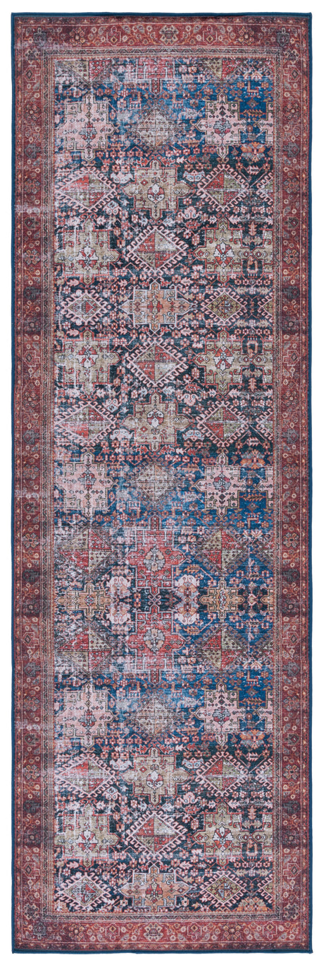 Safavieh Machine Washable Tucson Tsn124N Navy/Rust Rug.