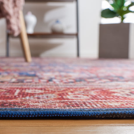 Safavieh Machine Washable Tucson Tsn124N Navy/Rust Rug.