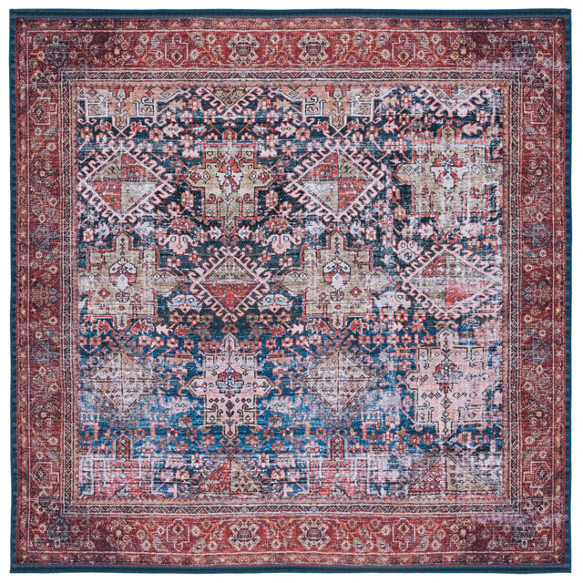 Safavieh Machine Washable Tucson Tsn124N Navy/Rust Rug.