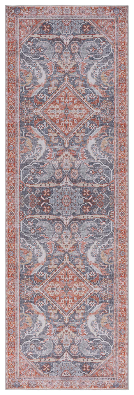 Safavieh Machine Washable Tucson Tsn125F Grey/Rust Rug.