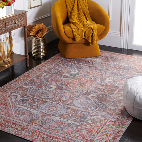 Safavieh Machine Washable Tucson Tsn125F Grey/Rust Rug.