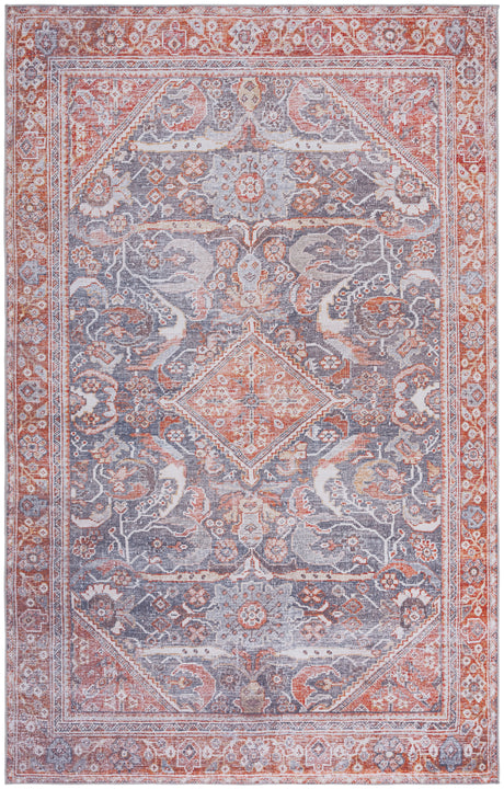 Safavieh Machine Washable Tucson Tsn125F Grey/Rust Rug.