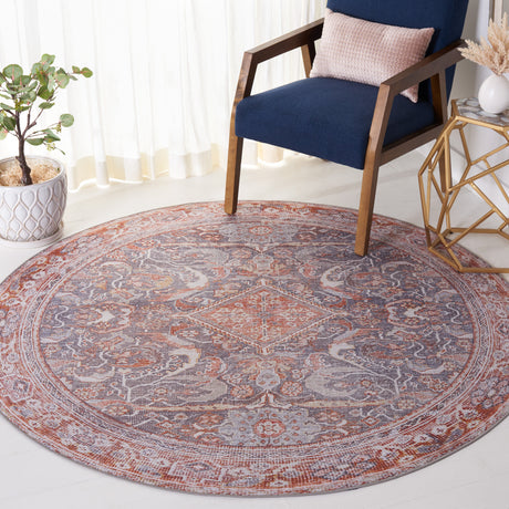 Safavieh Machine Washable Tucson Tsn125F Grey/Rust Rug.