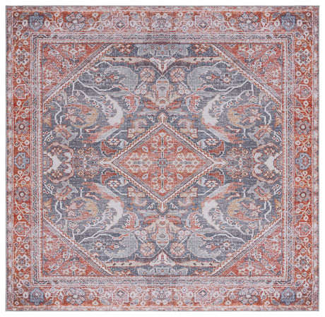 Safavieh Machine Washable Tucson Tsn125F Grey/Rust Rug.