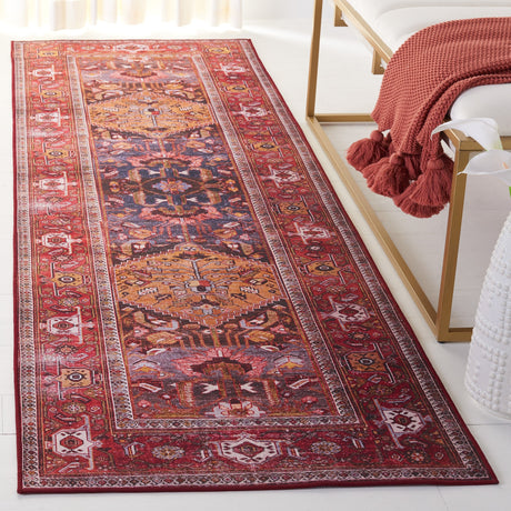 Safavieh Machine Washable Tucson Tsn127N Navy/Rust Rug.