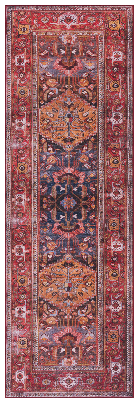 Safavieh Machine Washable Tucson Tsn127N Navy/Rust Rug.