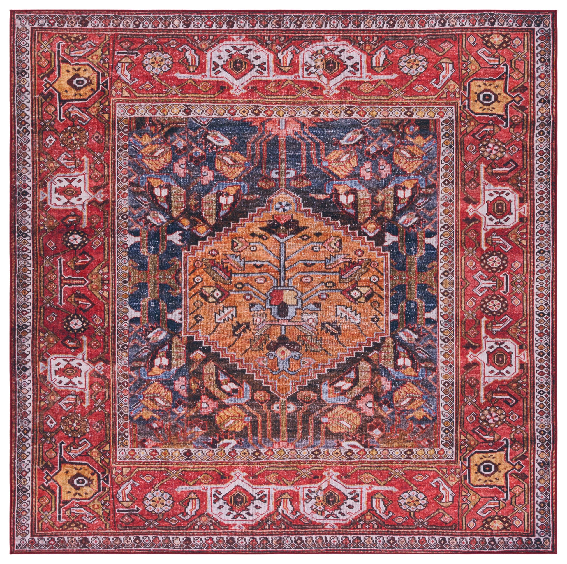 Safavieh Tucson Tsn127N Navy/Rust Area Rug