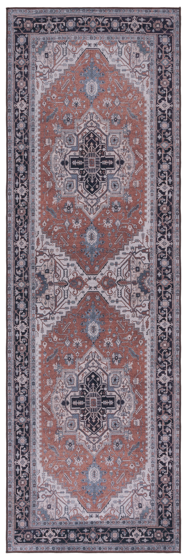 Safavieh Machine Washable Tucson Tsn128P Rust/Navy Rug.